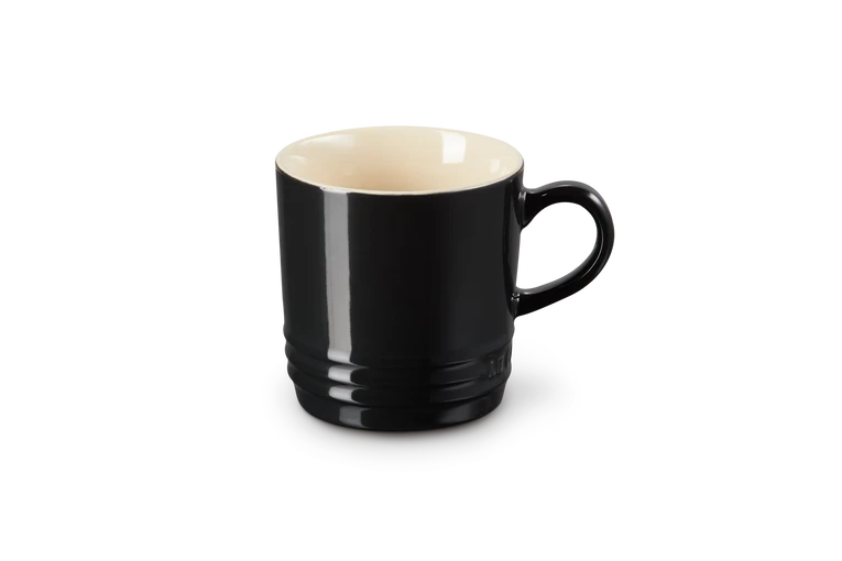 Le Creuset set van 6 Aardewerken Koffiebekers Ebbenzwart 200ML Le Creuset set van 6 Aardewerken Koffiebekers Ebbenzwart 200ML