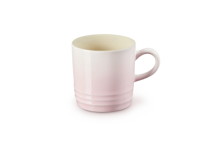 Le Creuset set van 6 Aardewerken Koffiebekers Shell Pink 200ML Le Creuset set van 6 Aardewerken Koffiebekers Shell Pink 200ML