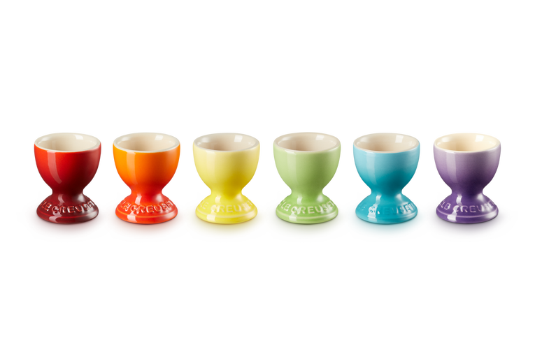Le Creuset Aardewerken Set van 6 Eierdopjes Regenboog