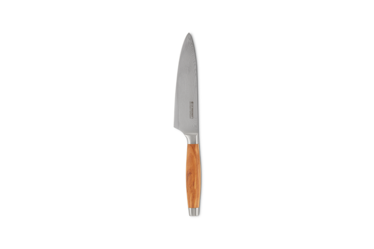Le Creuset Chefsmes Olijfhout - Lemmet van Damast 15CM