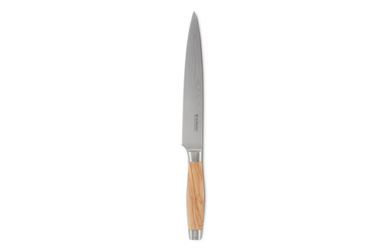 Le Creuset Vleesmes Olijfhout - Lemmet van Damast 20CM