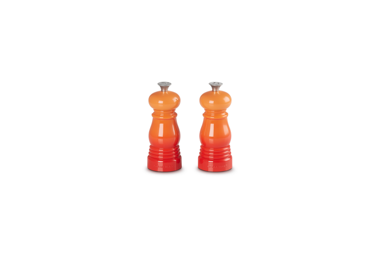 Le Creuset Set van Peper-en Zoutmolen Oranjerood 12CM