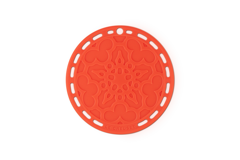 Le Creuset Silicone set van 3 Onderzetters Oranjerood 20CM