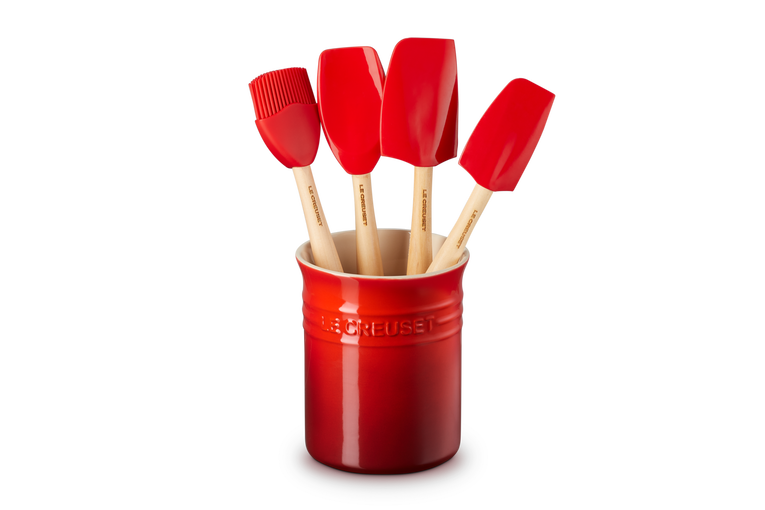 Le Creuset Silicone Premium set van 5 Spatels Kersenrood