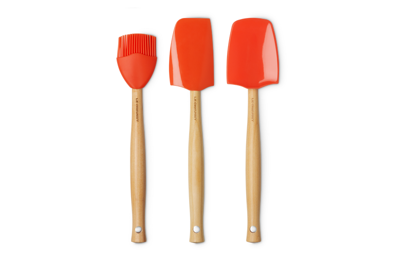 Le Creuset Silicone Premium set van 3 Spatels Oranjerood