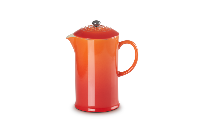 Le Creuset Aardewerken Koffiepot met Pers Oranjerood 22CM 0,8L