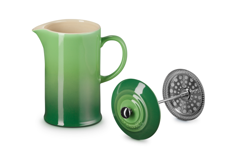 Le Creuset Aardewerken Koffiepot met Pers Bamboo Green 22CM 0,8L
