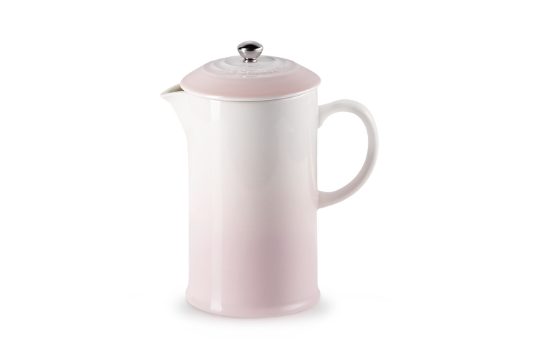 Le Creuset Aardewerken Koffiepot met Pers Shell Pink 22CM 0,8L