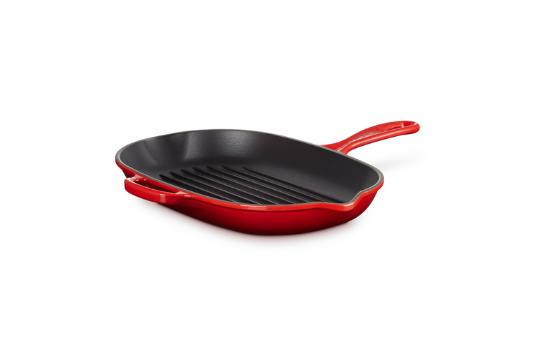 Le Creuset Gietijzer Ovale Grillpan Kersenrood 32CM