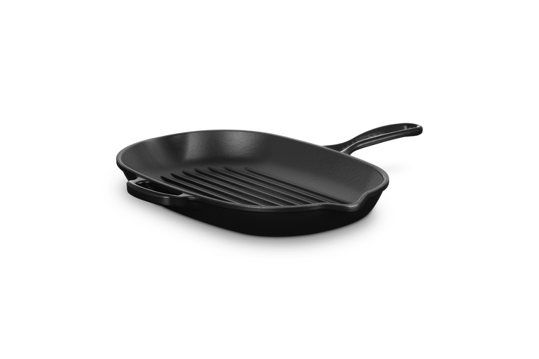 Le Creuset Gietijzer Ovale Grillpan Mat Zwart 32CM
