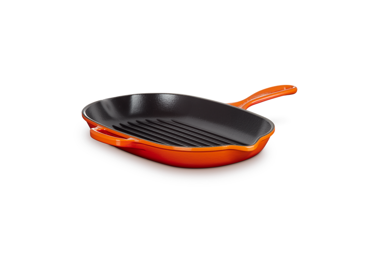 Le Creuset Gietijzer Ovale Grillpan Oranjerood 32CM