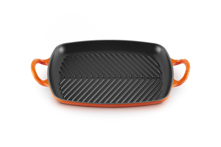 Le Creuset Gietijzer Rechthoekige Grillplaat Oranjerood 30CM