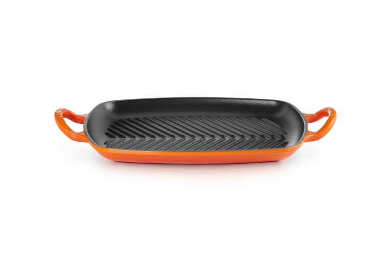 Le Creuset Gietijzer Rechthoekige Grillplaat Oranjerood 30CM
