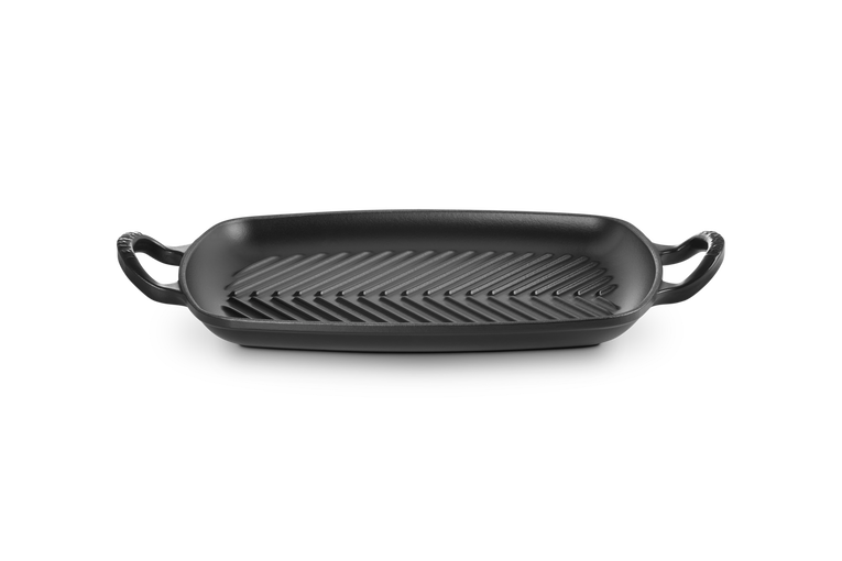 Le Creuset Gietijzer Rechthoekige Grillplaat Mat Zwart 30CM