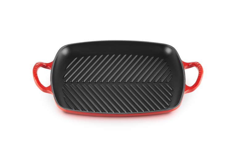 Le Creuset Gietijzer Rechthoekige Grillplaat Kersenrood 30CM