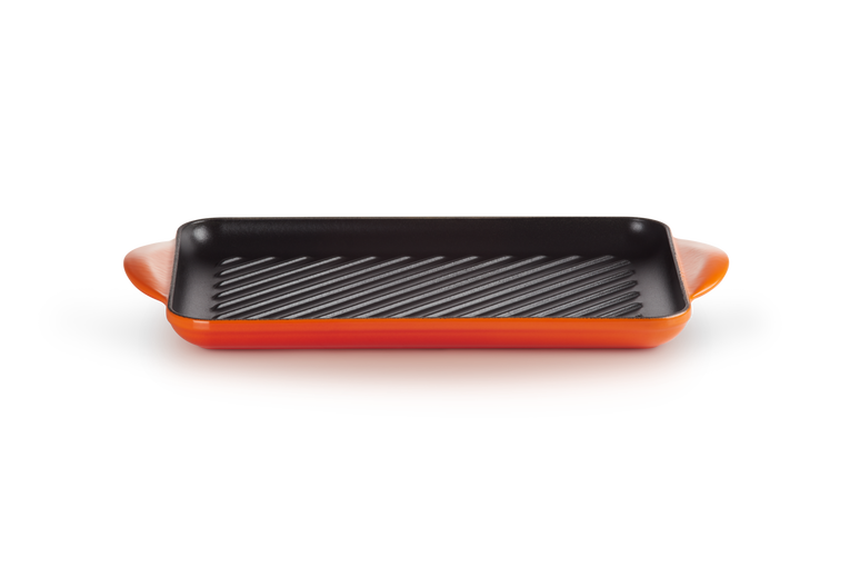 Le Creuset Gietijzer Rechthoekige Grillplaat Oranjerood 32CM