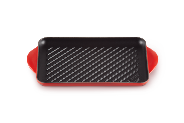 Le Creuset Gietijzer Rechthoekige Grillplaat Kersenrood 32CM