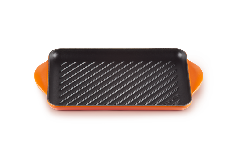 Le Creuset Gietijzer Rechthoekige Grillplaat Oranjerood 32CM