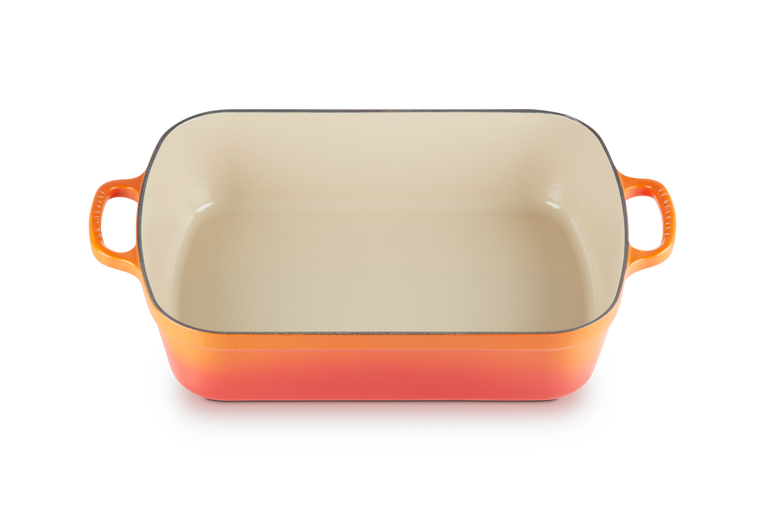 Le Creuset Gietijzer Rechthoekige Braadslede 37CM 6,6L Oranjerood