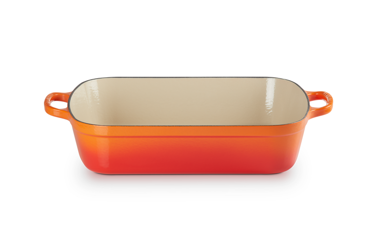 Le Creuset Gietijzer Rechthoekige Braadslede 37CM 6,6L Oranjerood