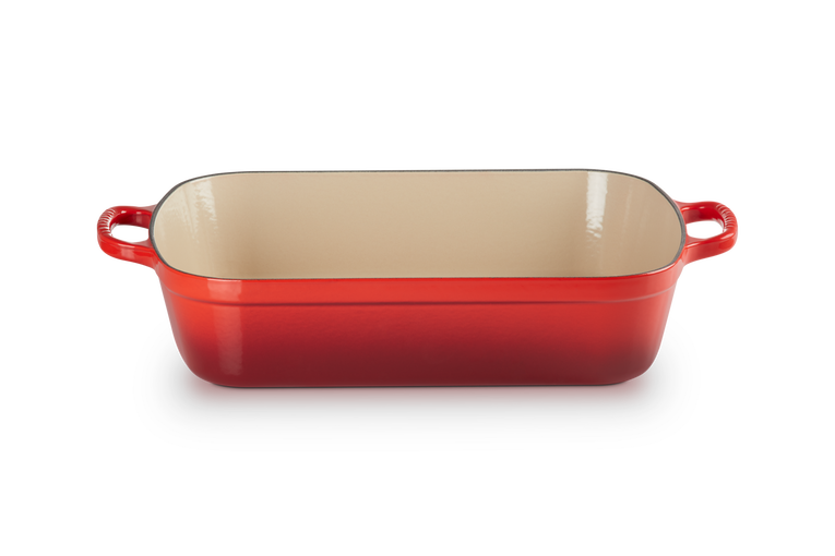 Le Creuset Gietijzer Rechthoekige Braadslede 37CM 6,6L Kersenrood