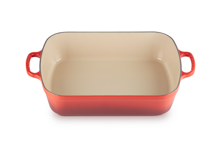 Le Creuset Gietijzer Rechthoekige Braadslede 37CM 6,6L Kersenrood