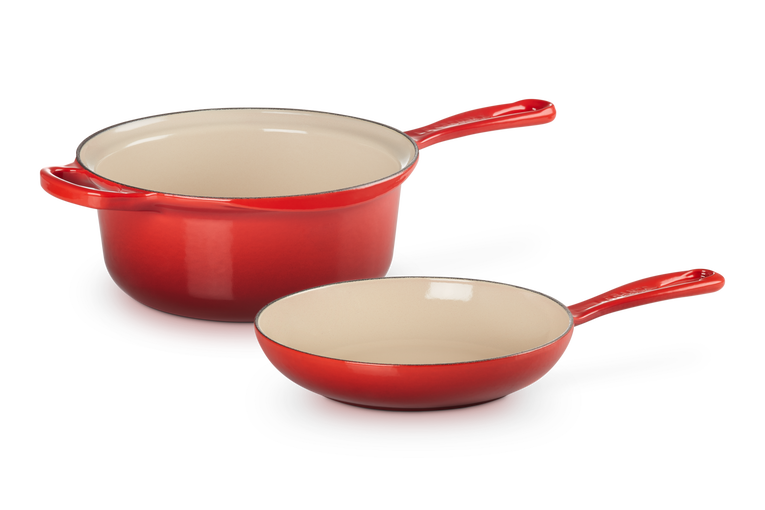 Le Creuset Gietijzer 2-in-1 Steelpan Kersenrood 22CM