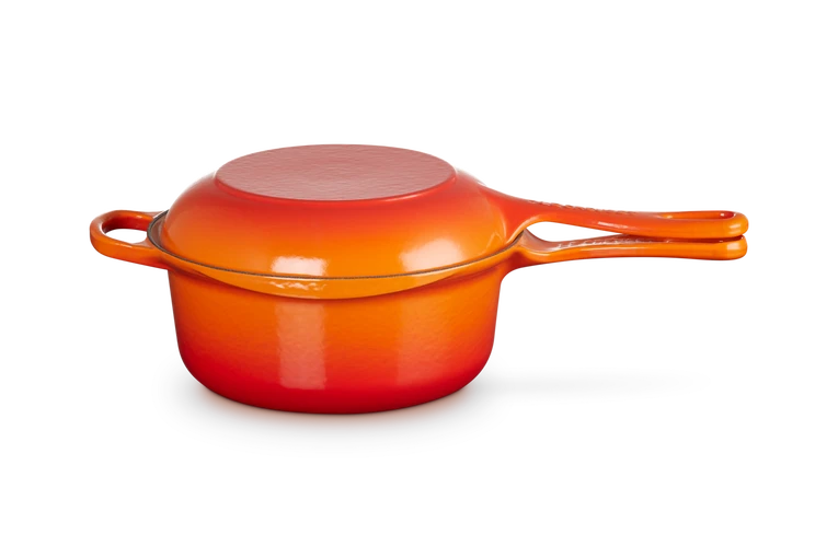 Le Creuset Gietijzer 2-in-1 Steelpan Oranjerood 22CM