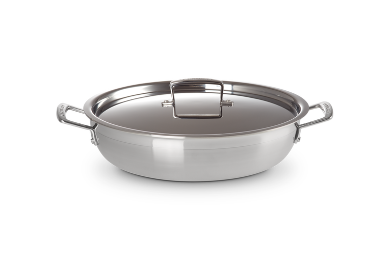 Le Creuset RVS Provençaalse Sauteerpan met anti-aanbak en deksel 30CM 4,8L