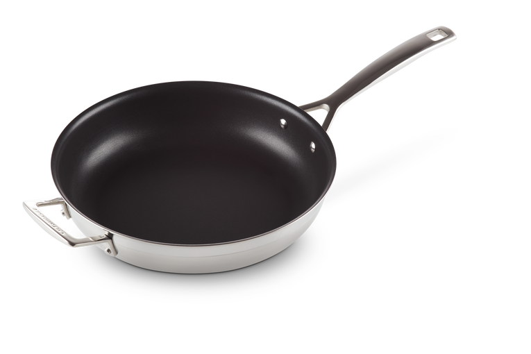 Le Creuset RVS Koekenpan met anti-aanbak met extra handvat 28CM