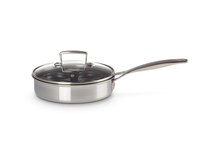 Le Creuset RVS Hapjespan met pocheerinzet met anti-aanbak 20cm 1,5l