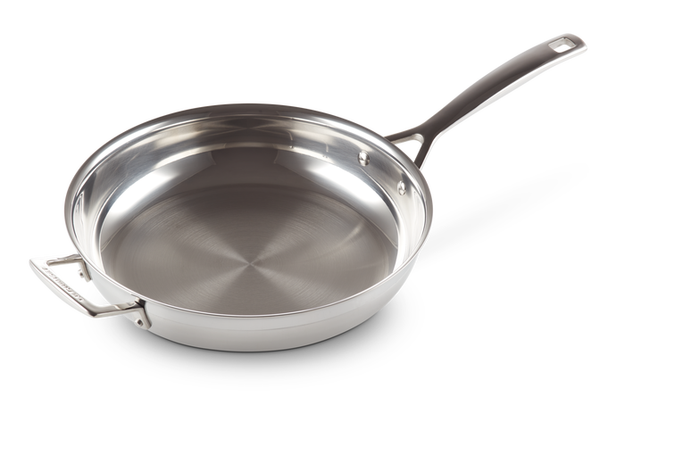 Le Creuset RVS Koekenpan met extra handvat 28CM
