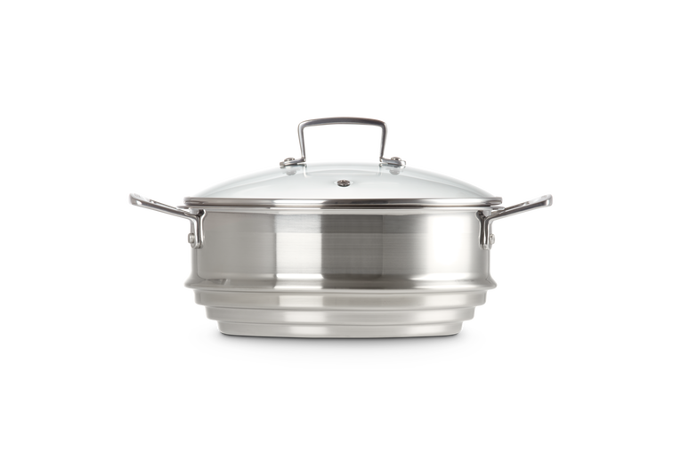 Le Creuset RVS Stoominzet voor 20, 22, en 24CM met glazen deksel
