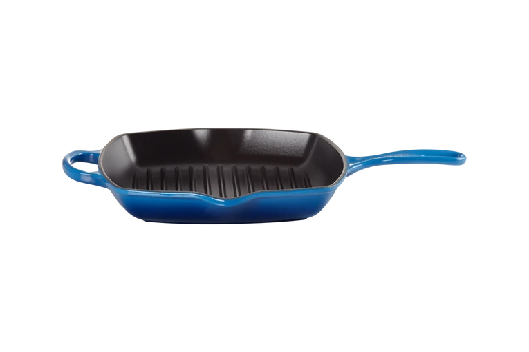 Le Creuset Gietijzer Vierkante Grillpan Azure 26CM