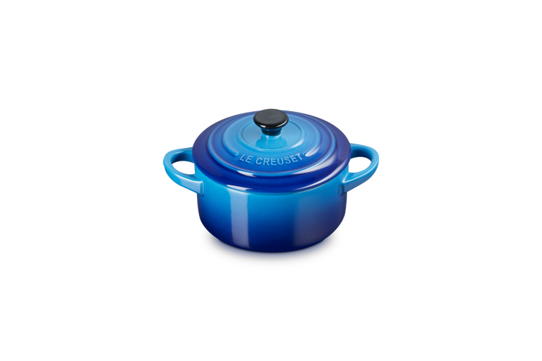 Le Creuset set van 6 Aardewerken Mini Braadpan Azure 10CM 0,2L