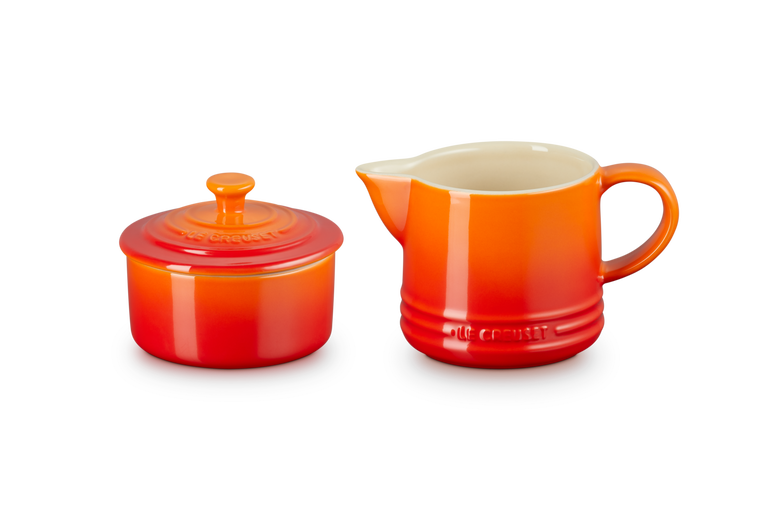 Le Creuset Aardewerken Melk-en Suikerset Oranjerood