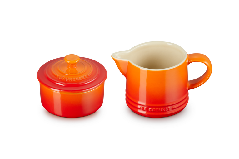 Le Creuset Aardewerken Melk-en Suikerset Oranjerood