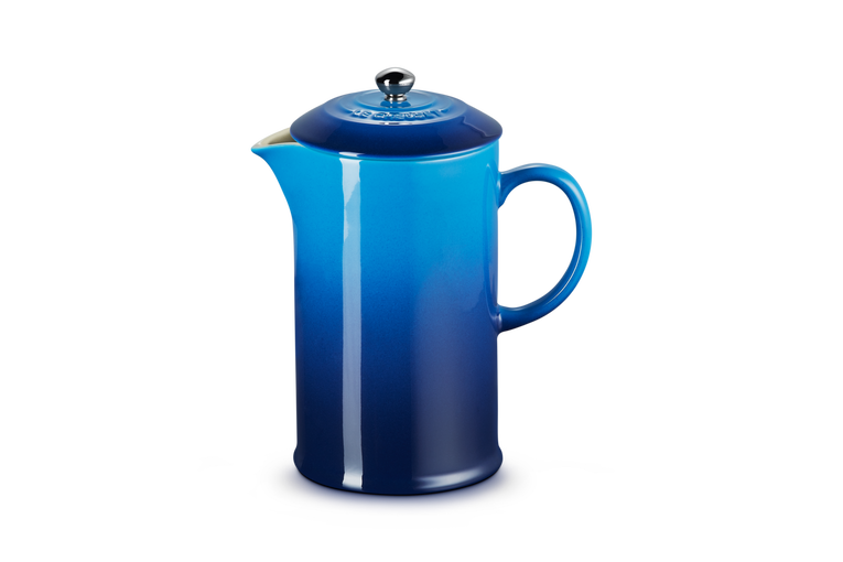 Le Creuset Aardewerken Koffiepot met Pers Azure 22CM 0,8L