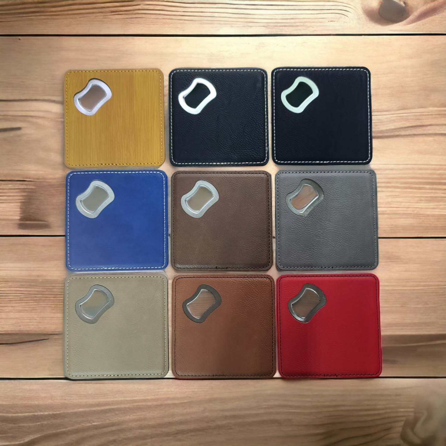 Leather Coaster w/ Bottle Opener