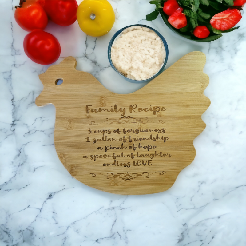 Bamboo Cutting Board, Hen