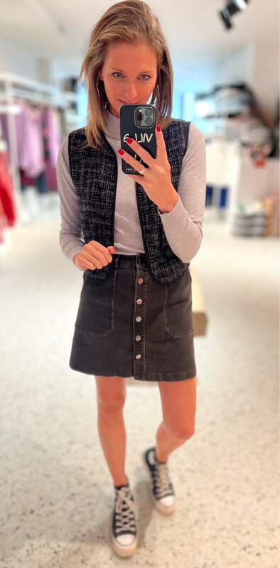 GILET ZWART/WIT