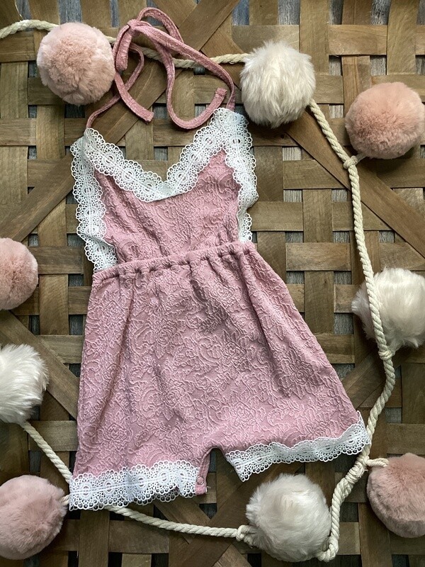 Pink + Lace Romper