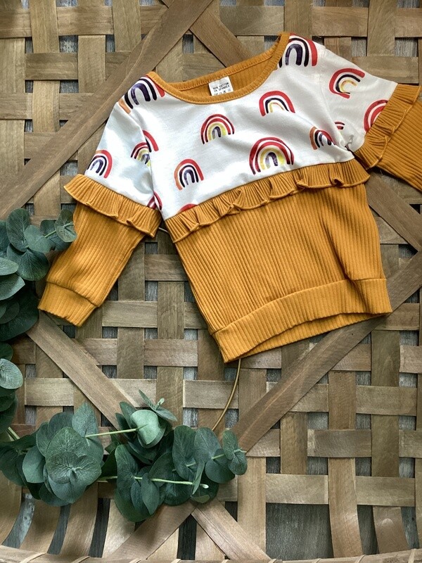 Mustard + Rainbow Crewneck