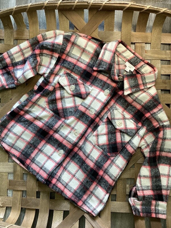 Pink plaid shacket