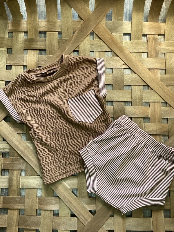 Striped shorts set