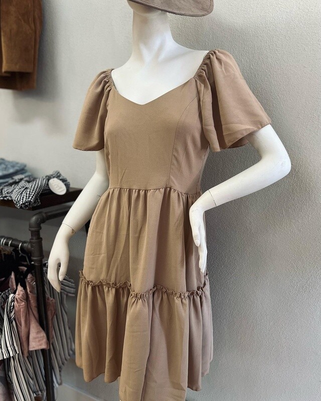 Tan Flowy Dress