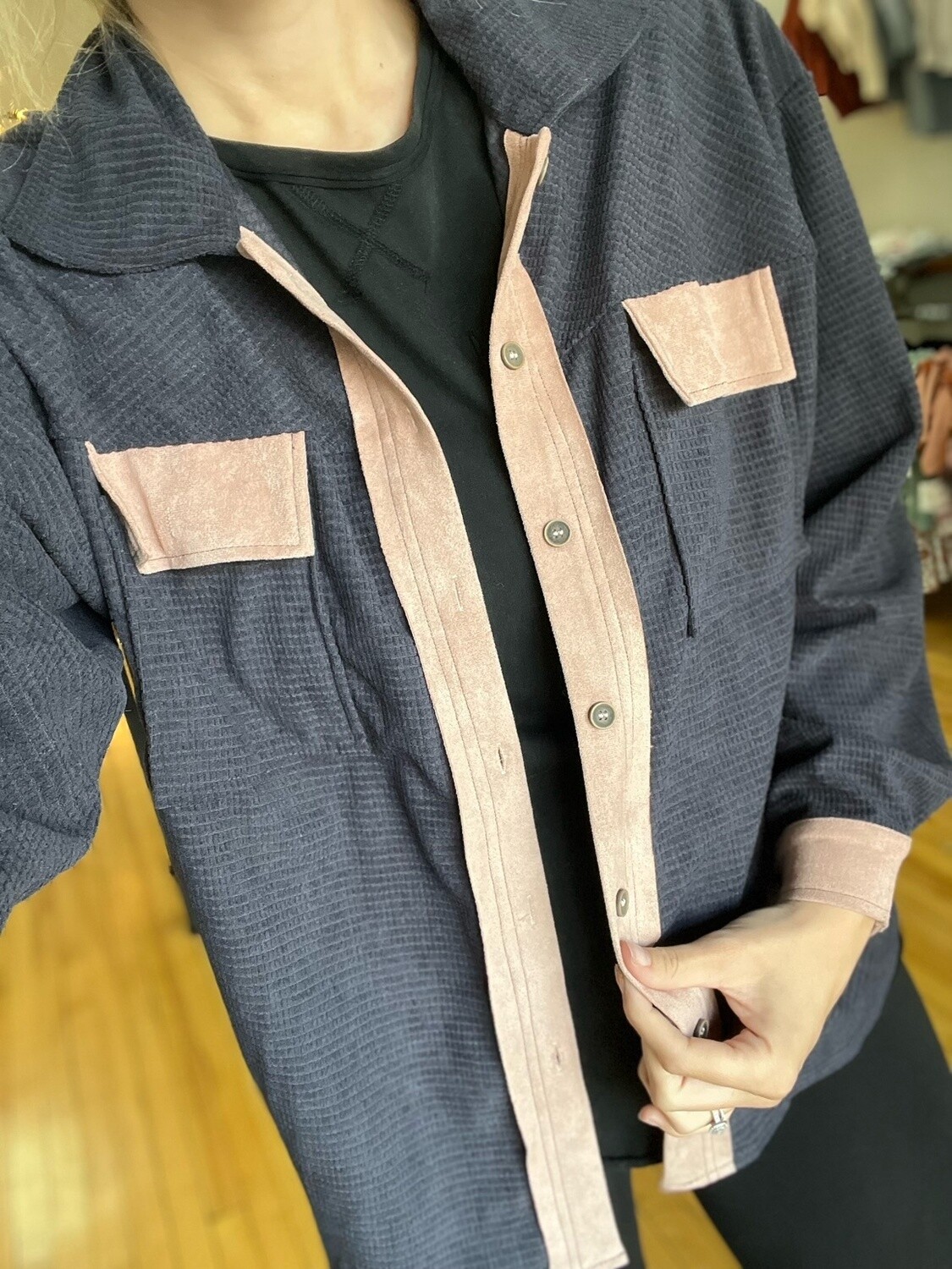 Pink + Black Shacket