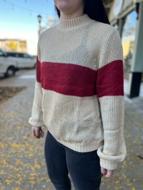 Cream + Red Sweater