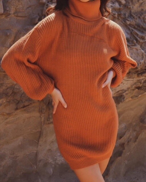 Rust Sweater Dress