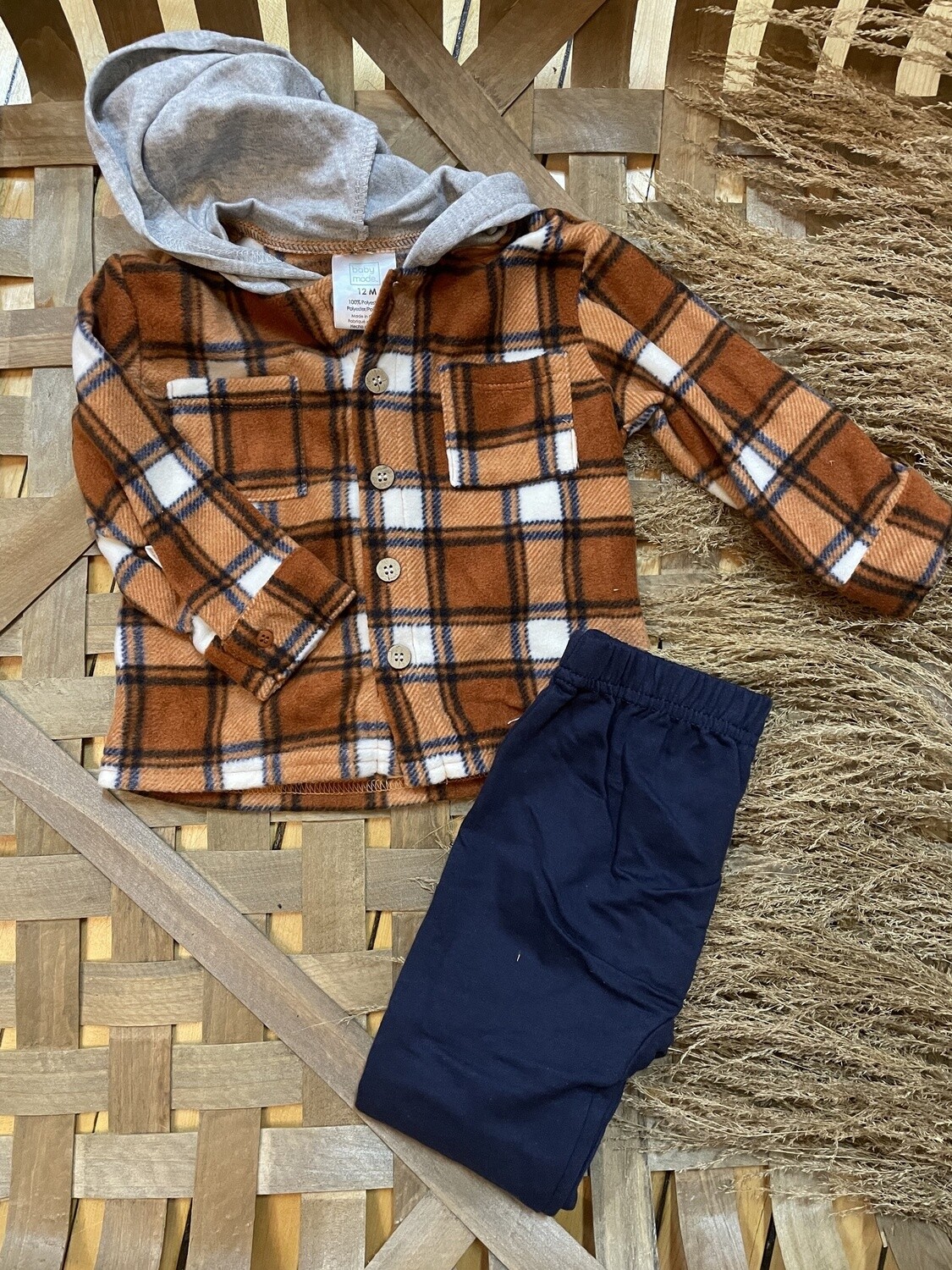 Plaid Set- Burnt Ombré/Navy
